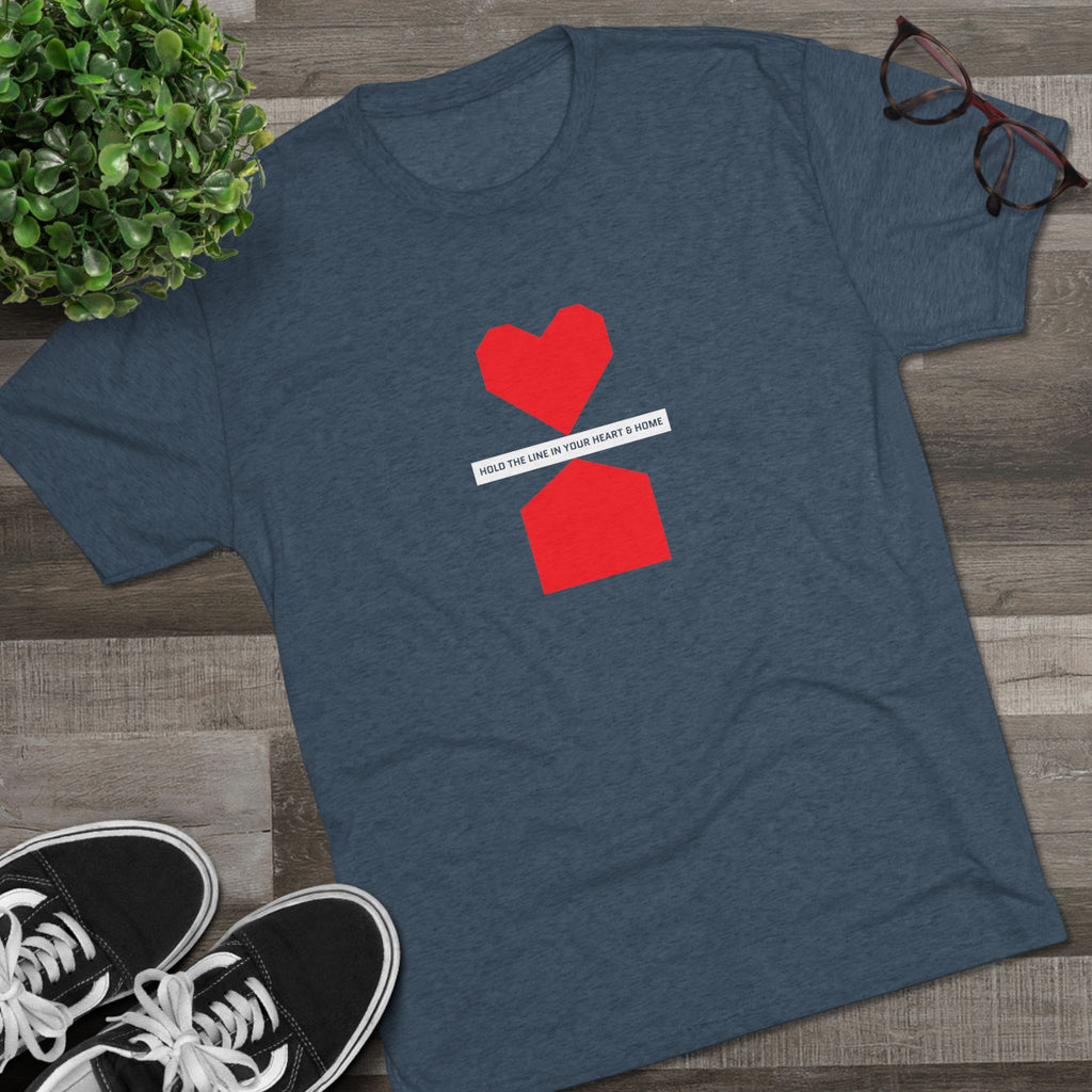 Hold the line in heart and home— Minimalist Red Heart & House Graphic T-Shirt