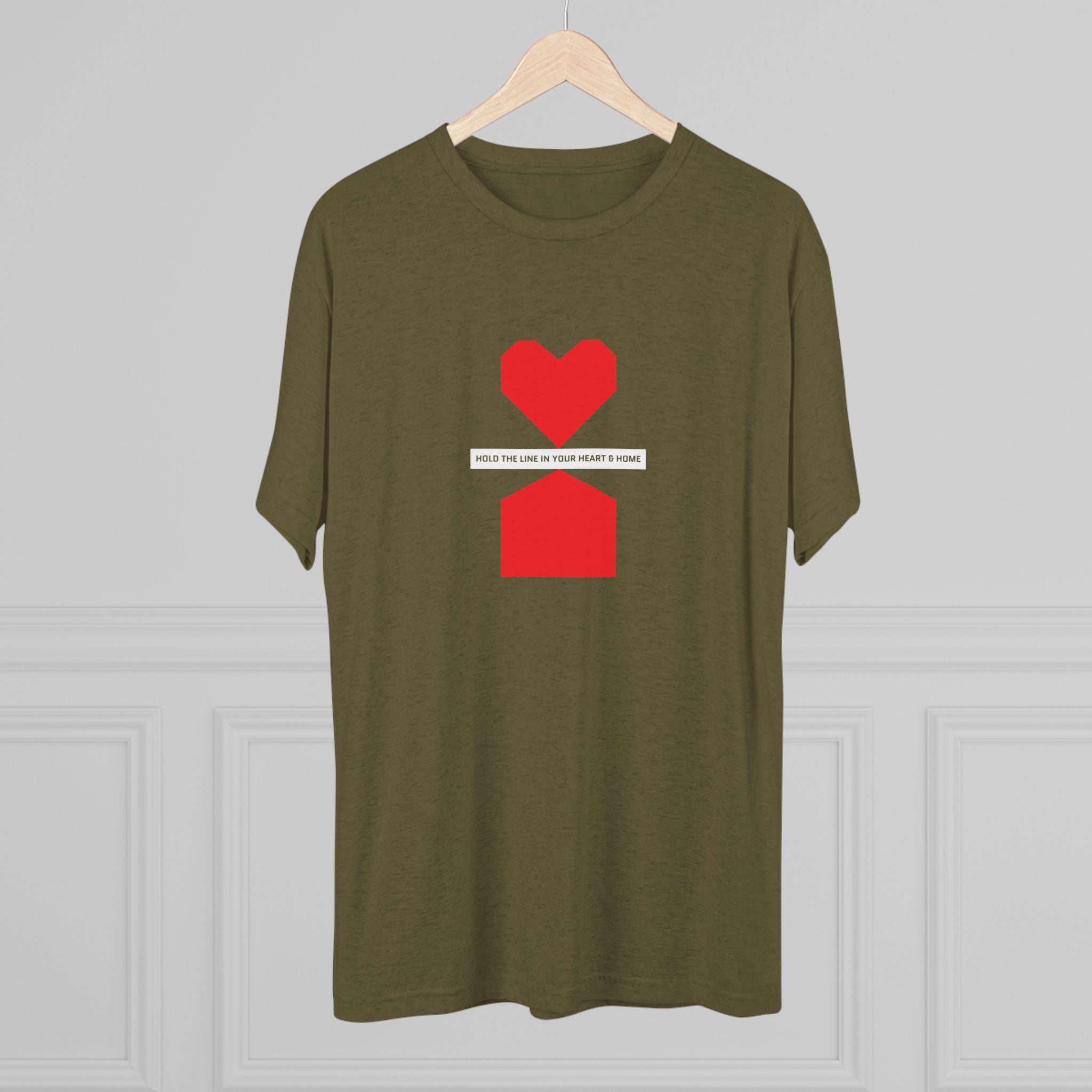 Hold the line in heart and home— Minimalist Red Heart & House Graphic T-Shirt