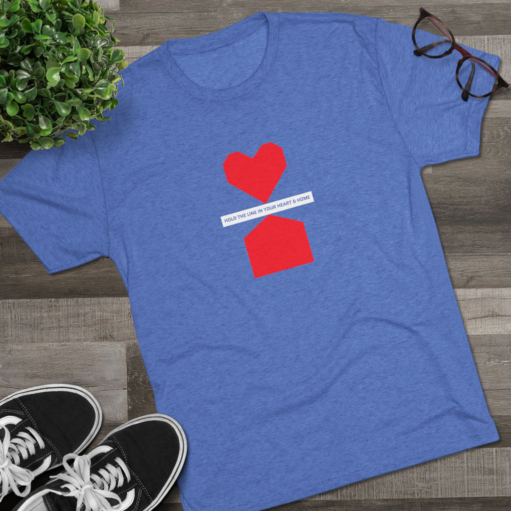 Hold the line in heart and home— Minimalist Red Heart & House Graphic T-Shirt