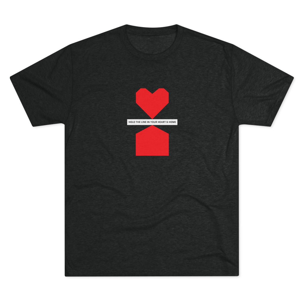Hold the line in heart and home— Minimalist Red Heart & House Graphic T-Shirt