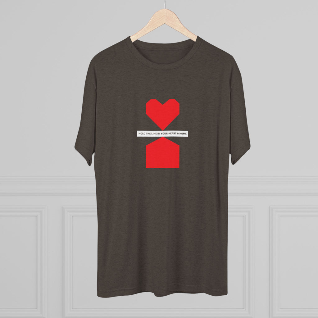 Hold the line in heart and home— Minimalist Red Heart & House Graphic T-Shirt