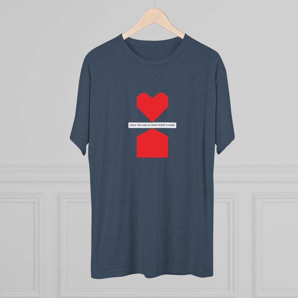 Hold the line in heart and home— Minimalist Red Heart & House Graphic T-Shirt