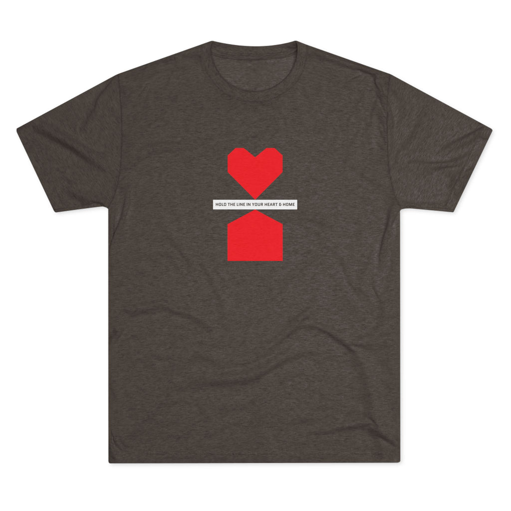 Hold the line in heart and home— Minimalist Red Heart & House Graphic T-Shirt