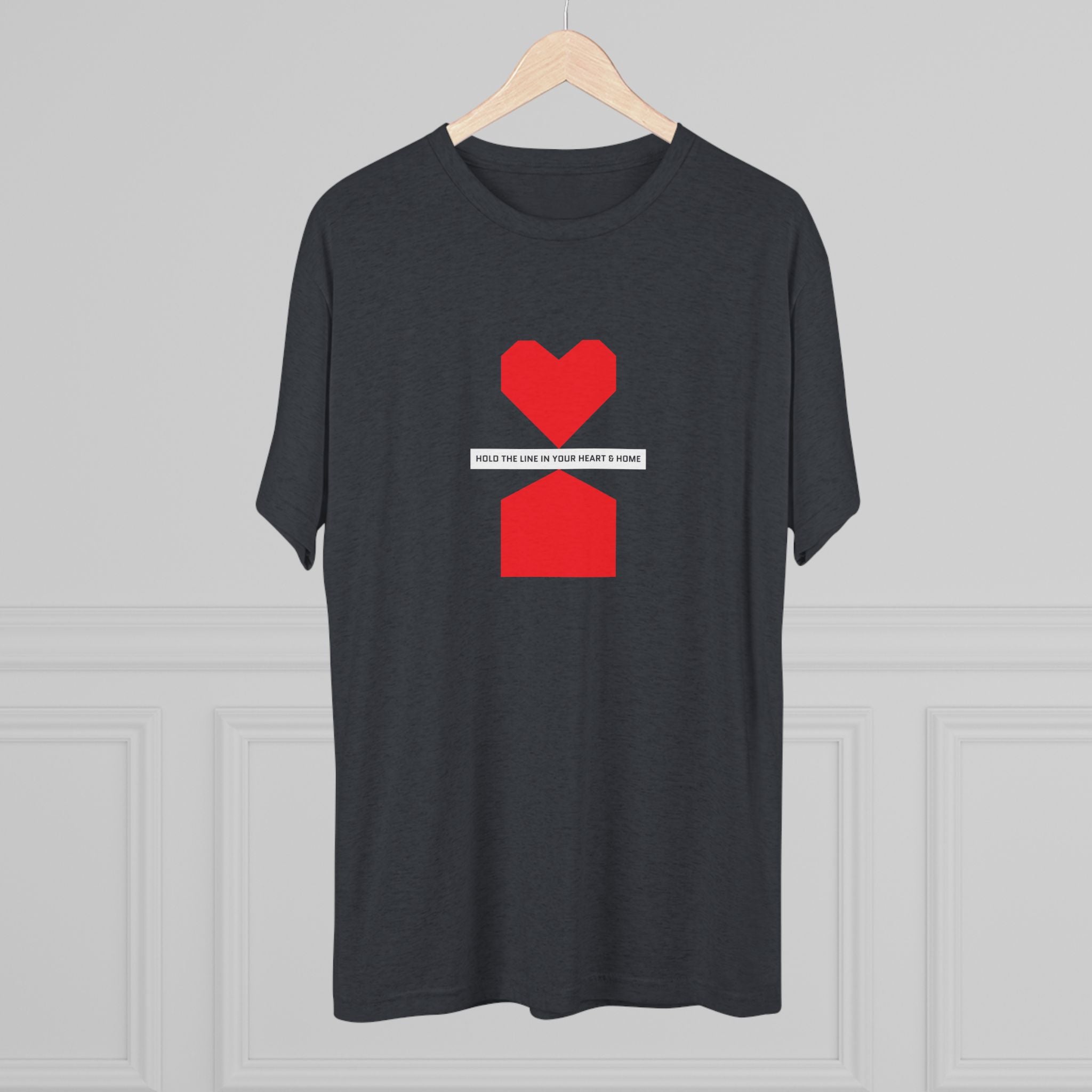 Hold the line in heart and home— Minimalist Red Heart & House Graphic T-Shirt