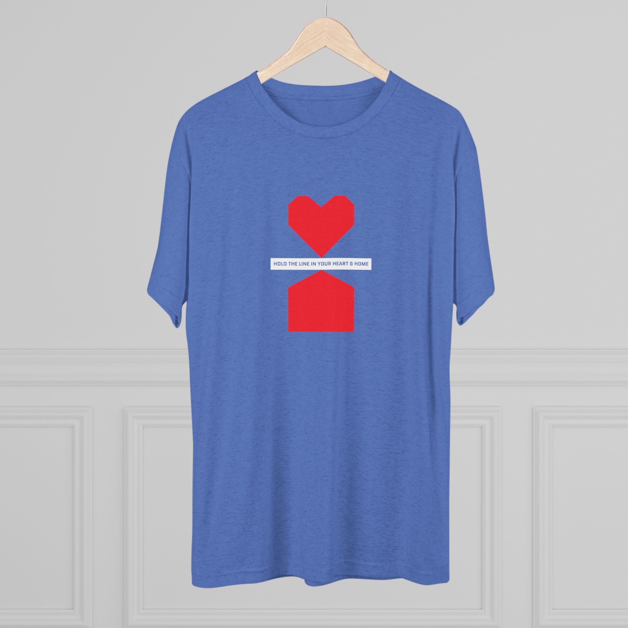 Hold the line in heart and home— Minimalist Red Heart & House Graphic T-Shirt